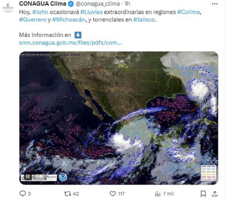 lluvias y clima por el aviso de tormenta tropical