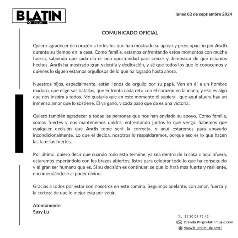 susy lu emite un comunicado en defensa de arath de la torre tras los rumores de infidelidad difundidos en la casa de los famosos